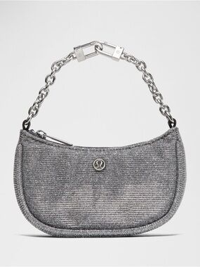 Lululemon City Essentials Nano Shoulder Bag *Silver, Glitter*, NWT